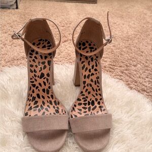 Elegant Mauve Ankle Strap Heels